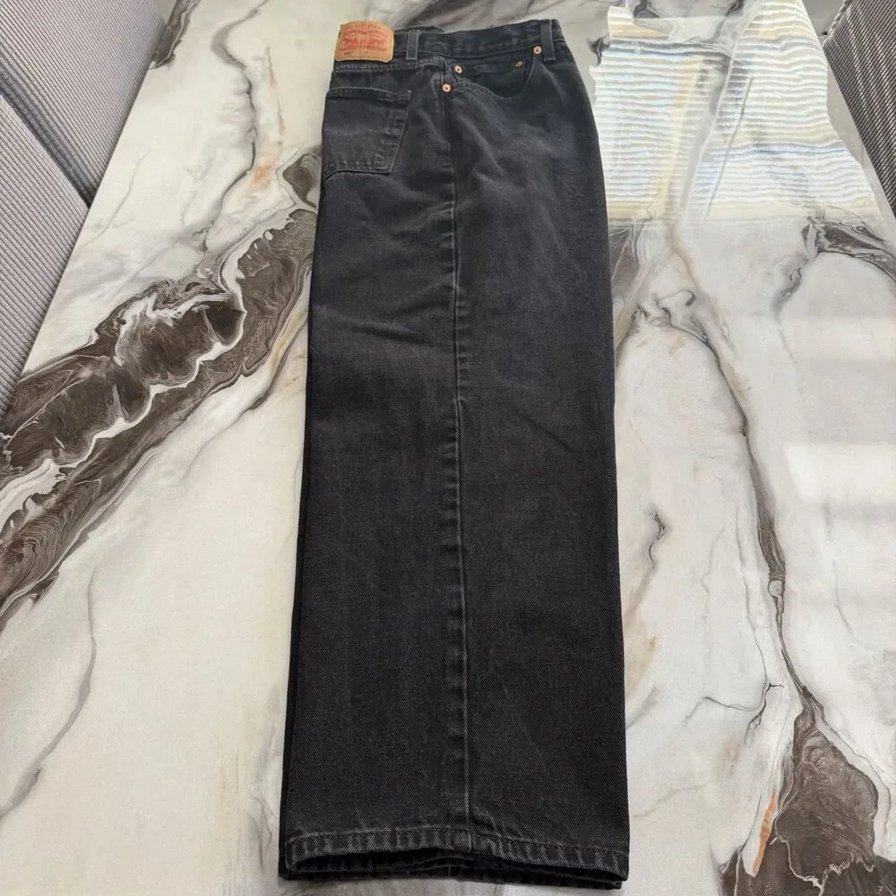 Levi's 550 Men's Black Relaxed Fit Tapered Jeans Size W44 L28 (Tag 44x30) 150th